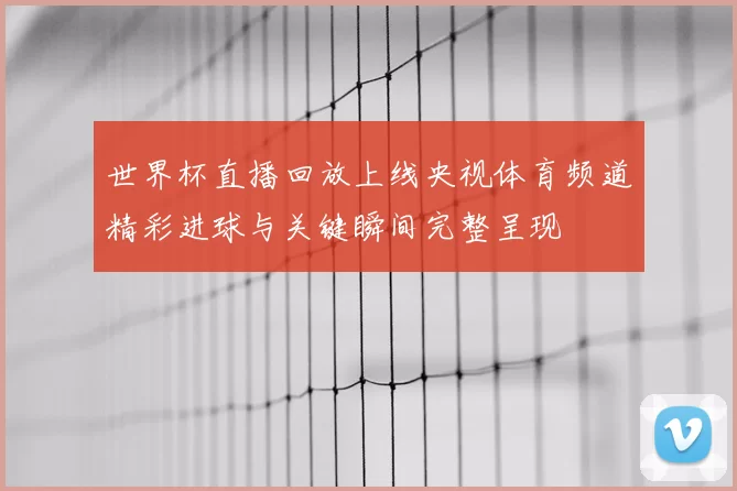世界杯直播回放上线央视体育频道精彩进球与关键瞬间完整呈现